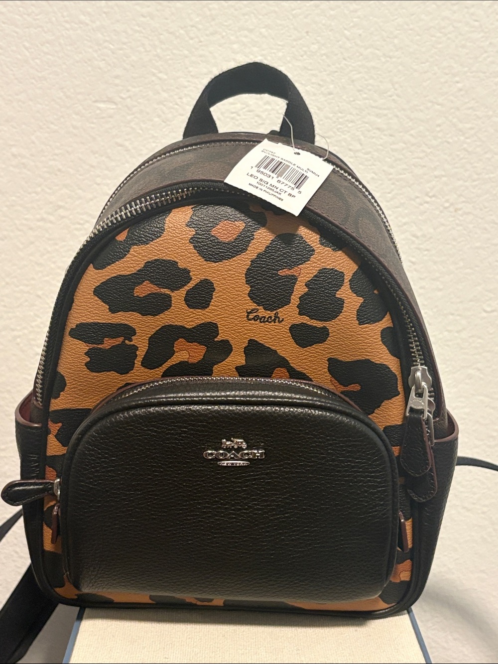COACH NWT Mini Signature Animal Print Backpack